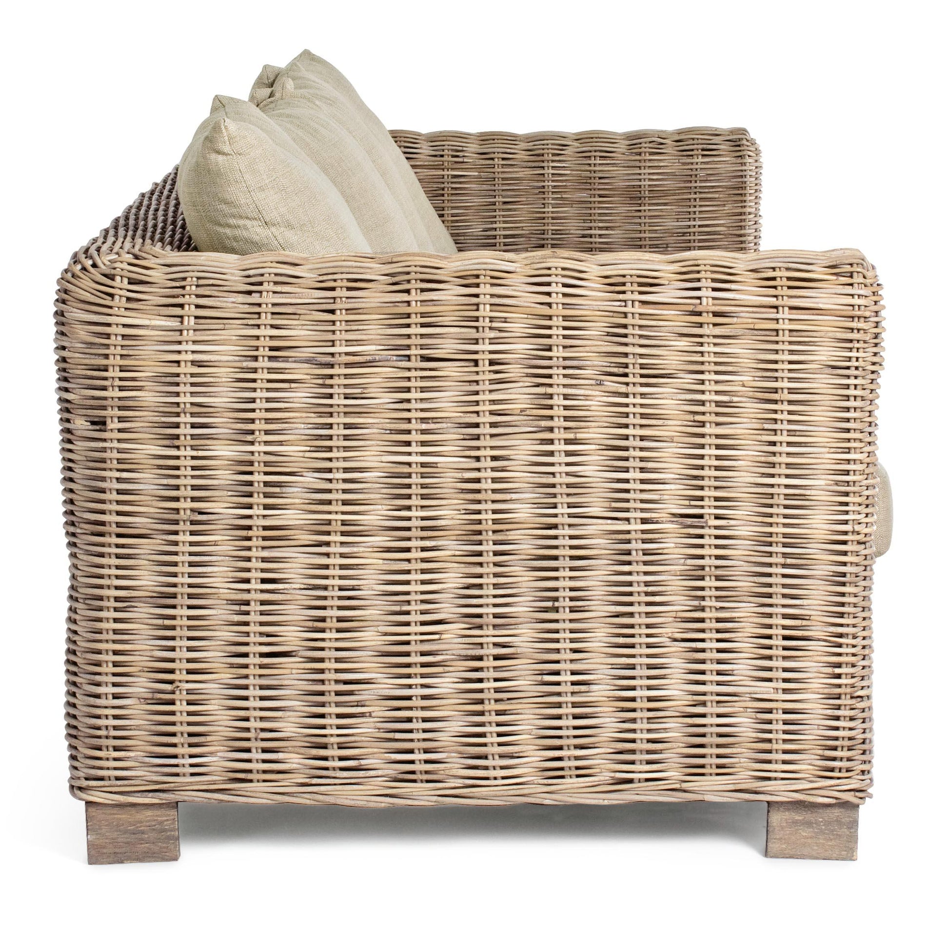 Divano 3 posti in rattan e legno di mango con cuscini sfoderabili - SPEDIZIONE GRATUITA - lapagoda.net