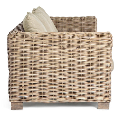 Divano 3 posti in rattan e legno di mango con cuscini sfoderabili - SPEDIZIONE GRATUITA - lapagoda.net