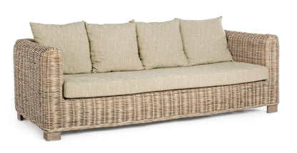 Divano 3 posti in rattan e legno di mango con cuscini sfoderabili - SPEDIZIONE GRATUITA - lapagoda.net