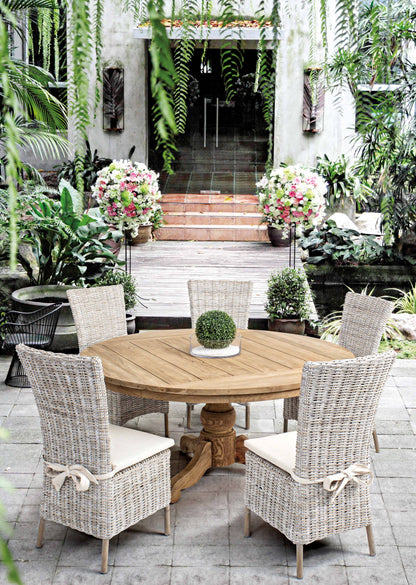 Sedia rattan Shabby chic vintage bianco antico intreccio fine in Kubu - SCONTO 20% - lapagoda.net