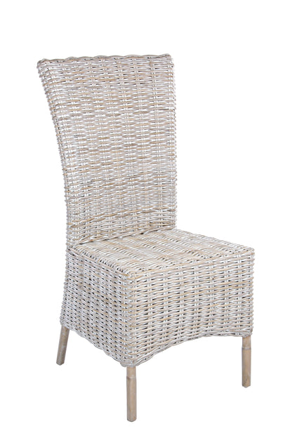 Sedia rattan Shabby chic vintage bianco antico intreccio fine in Kubu - SCONTO 20% - lapagoda.net