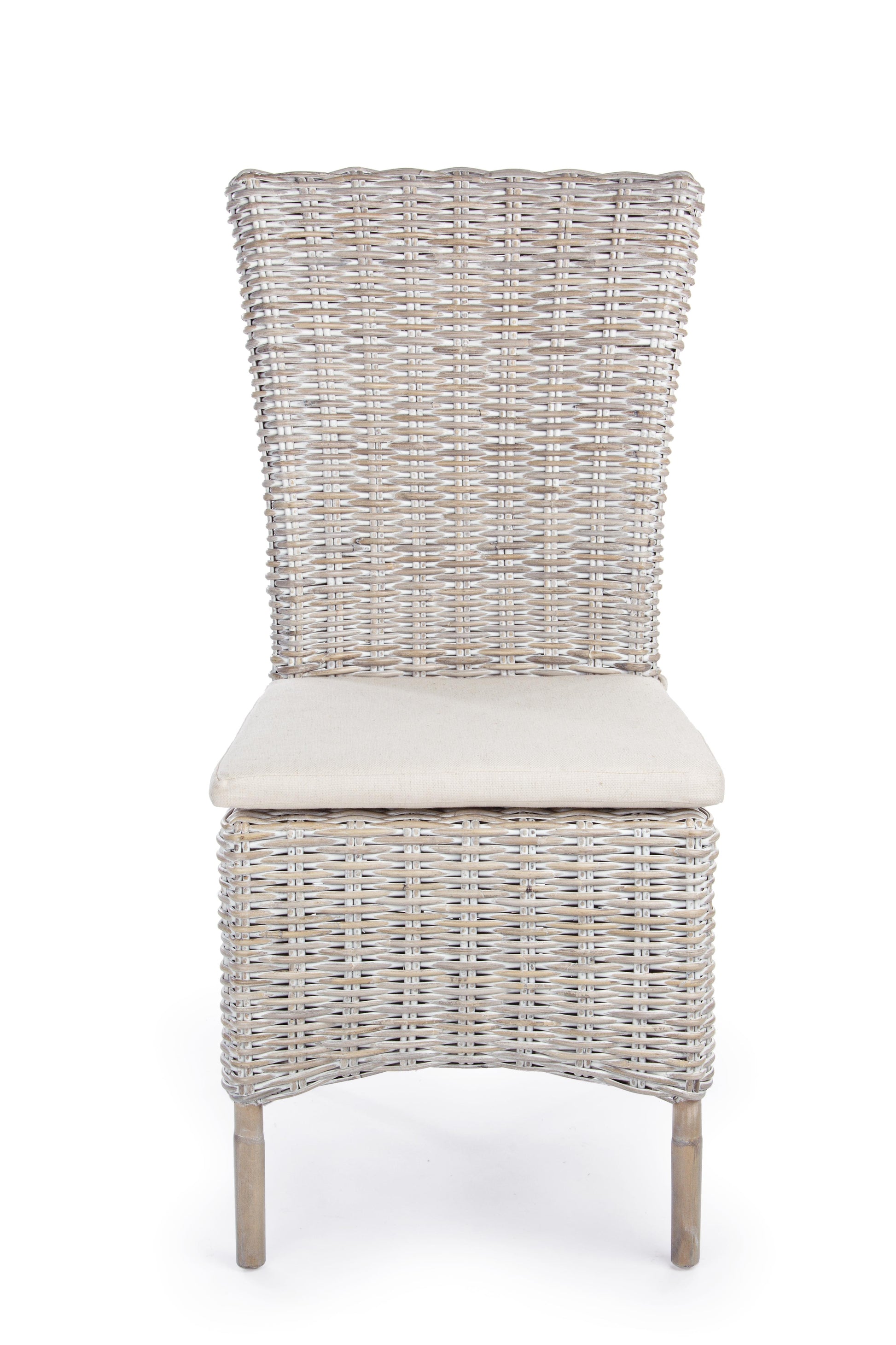 Sedia rattan Shabby chic vintage bianco antico intreccio fine in Kubu - SCONTO 20% - lapagoda.net