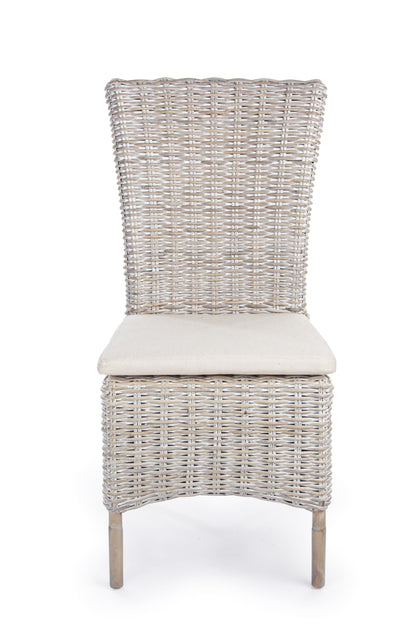 Sedia rattan Shabby chic vintage bianco antico intreccio fine in Kubu - SCONTO 20% - lapagoda.net