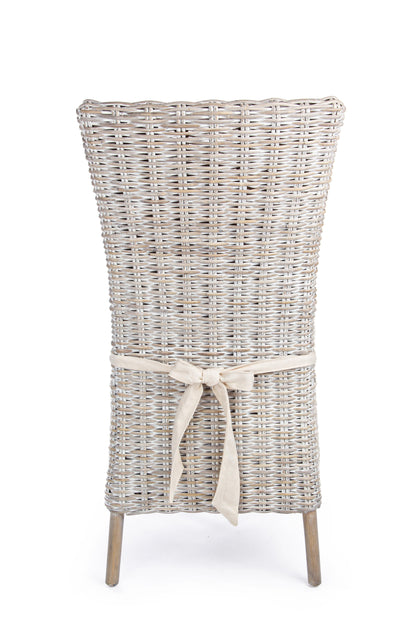Sedia rattan Shabby chic vintage bianco antico intreccio fine in Kubu - SCONTO 20% - lapagoda.net