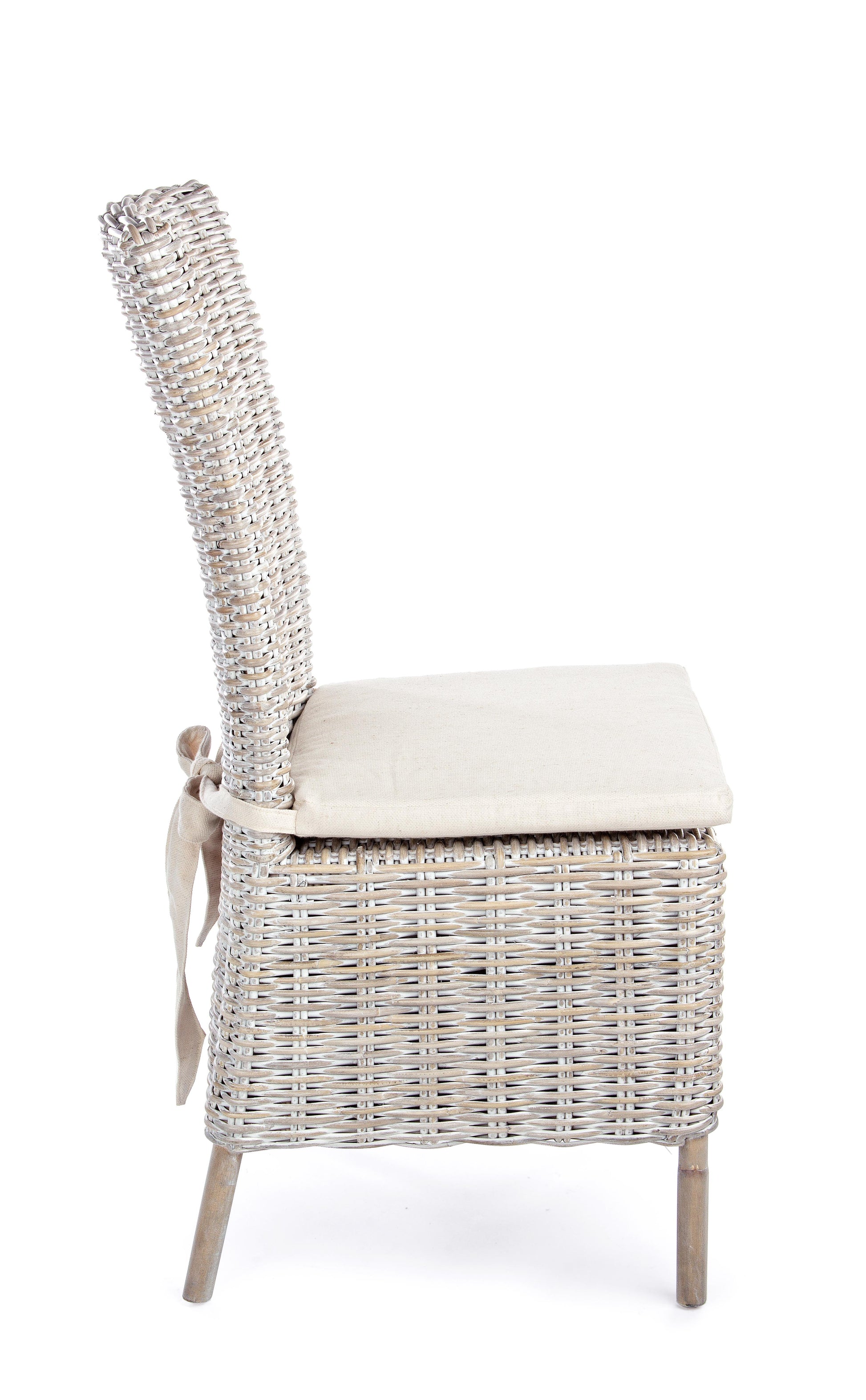 Sedia rattan Shabby chic vintage bianco antico intreccio fine in Kubu - SCONTO 20% - lapagoda.net