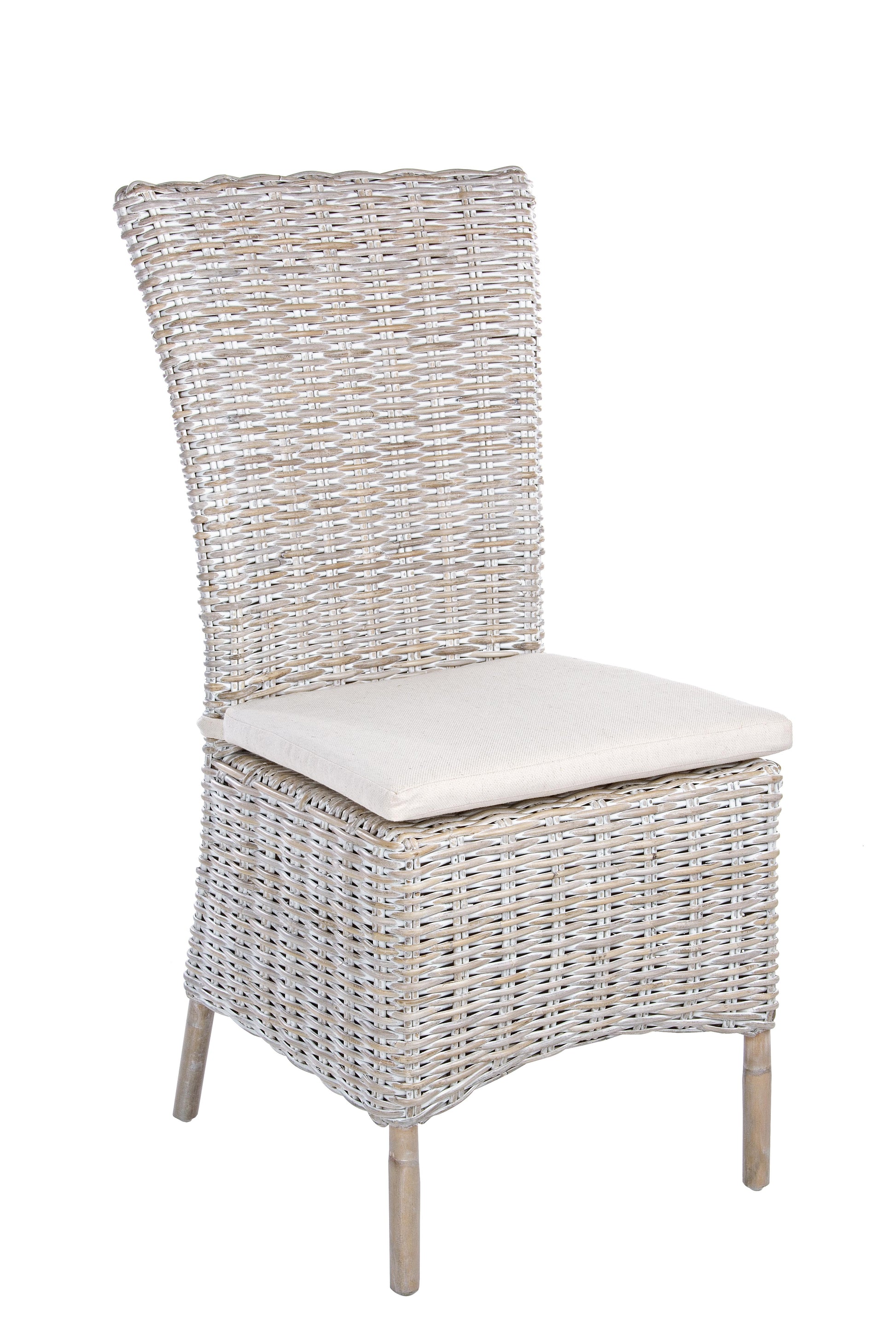 Sedia rattan Shabby chic vintage bianco antico intreccio fine in Kubu - SCONTO 20% - lapagoda.net