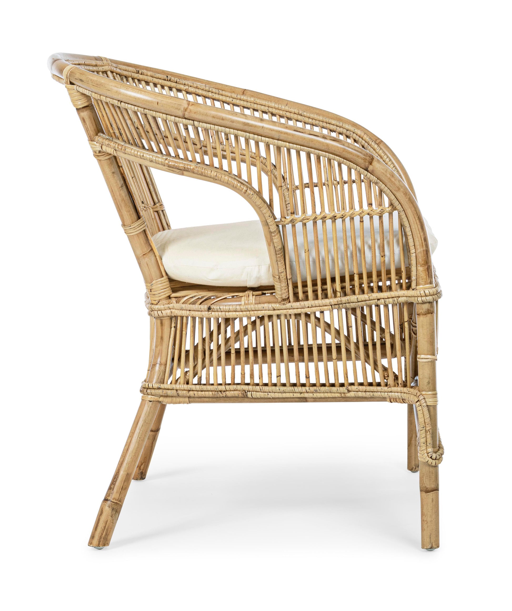 Poltrona da esterno in rattan naturale con cuscino sfoderabile  SPEDIZIONE GRATUITA - lapagoda.net