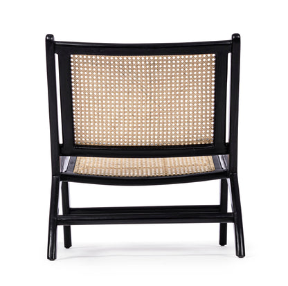 Poltrona nera in legno teak e intreccio rattan - Set di 2 pezzi - SPEDIZIONE GRATUITA lapagoda.net