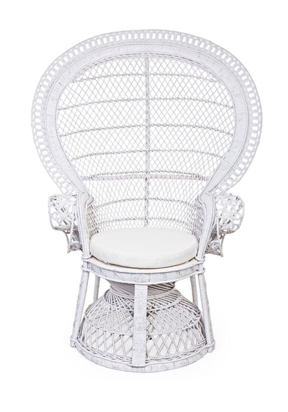 Poltrona pavone naturale in rattan e midollino bianca SCONTO 20% - lapagoda.net