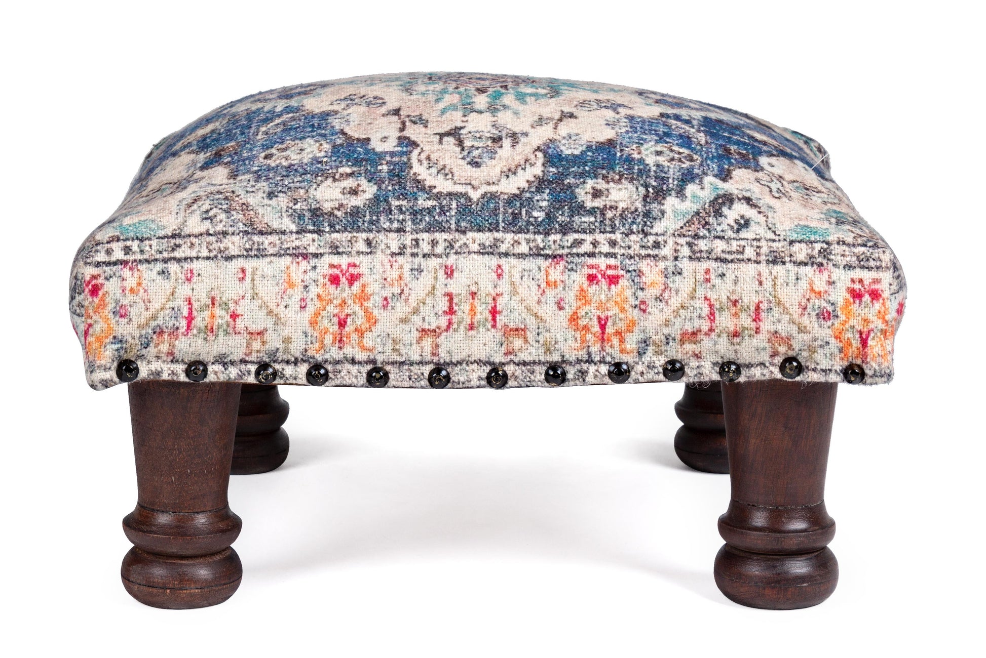 Pouf Tamil con gambe in legno massello e stoffa riciclata SCONTO 20% spedizione gratuita - lapagoda.net