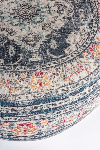 Pouf in stoffa riciclata Tamil blu SCONTO 20% spedizione gratuita - lapagoda.net