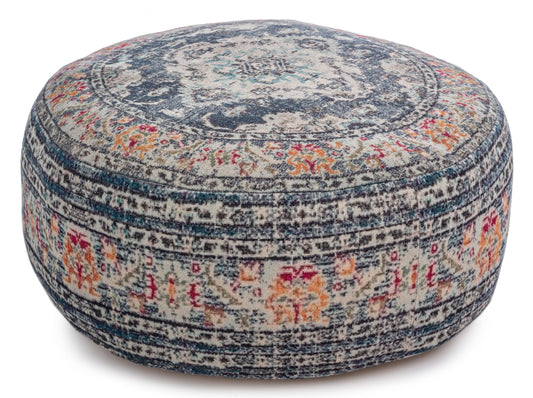 Pouf in stoffa riciclata Tamil blu SCONTO 20% spedizione gratuita - lapagoda.net