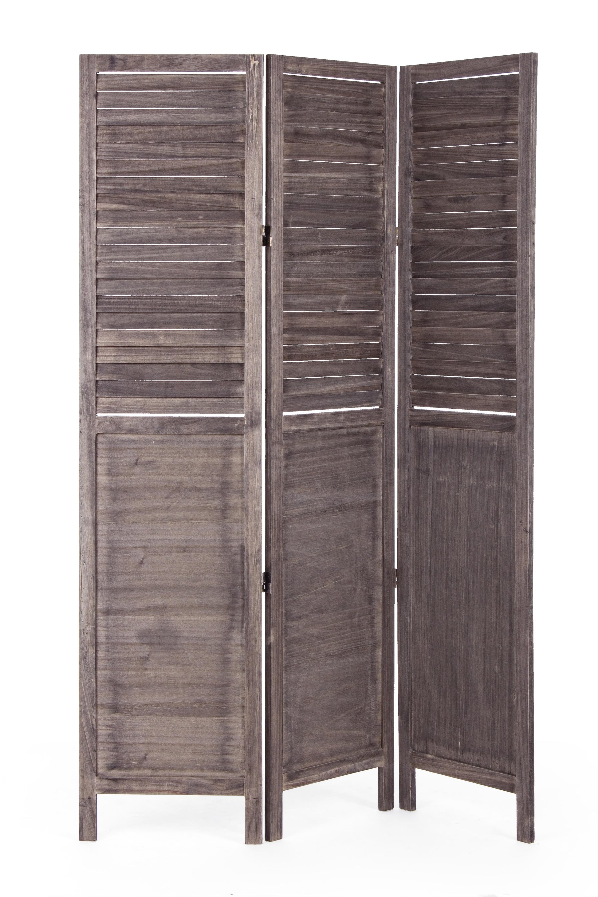 Paravento separè divisorio vintage in legno massello grigio o naturale - lapagoda.net