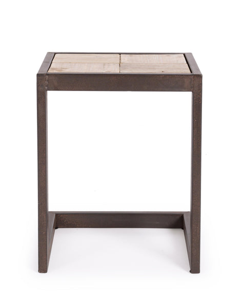 Sgabello industrial gambe in ferro con tirante e seduta in legno di abete grezzo naturale H47 sconto 20% - lapagoda.net
