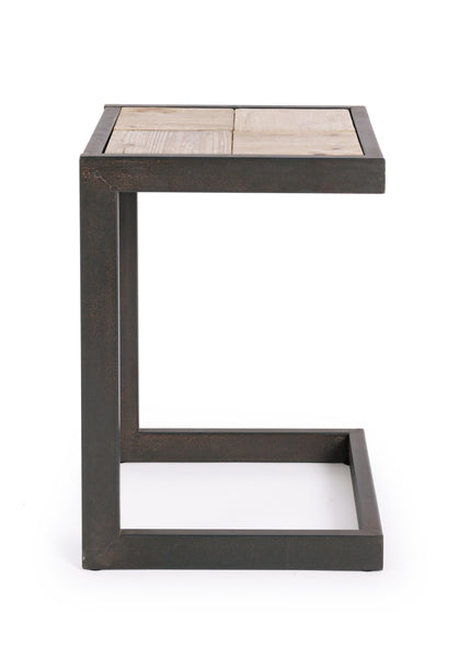 Sgabello industrial gambe in ferro con tirante e seduta in legno di abete grezzo naturale H47 sconto 20% - lapagoda.net