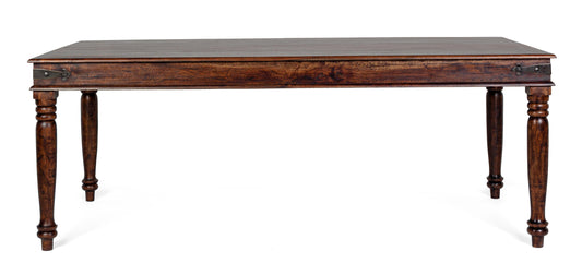 Tavolo pranzo etnico india in legno massiccio da 200 cm - lapagoda.net