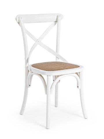 Sedia in Legno di Rovere Shabby con seduta in paglia - lapagoda.net