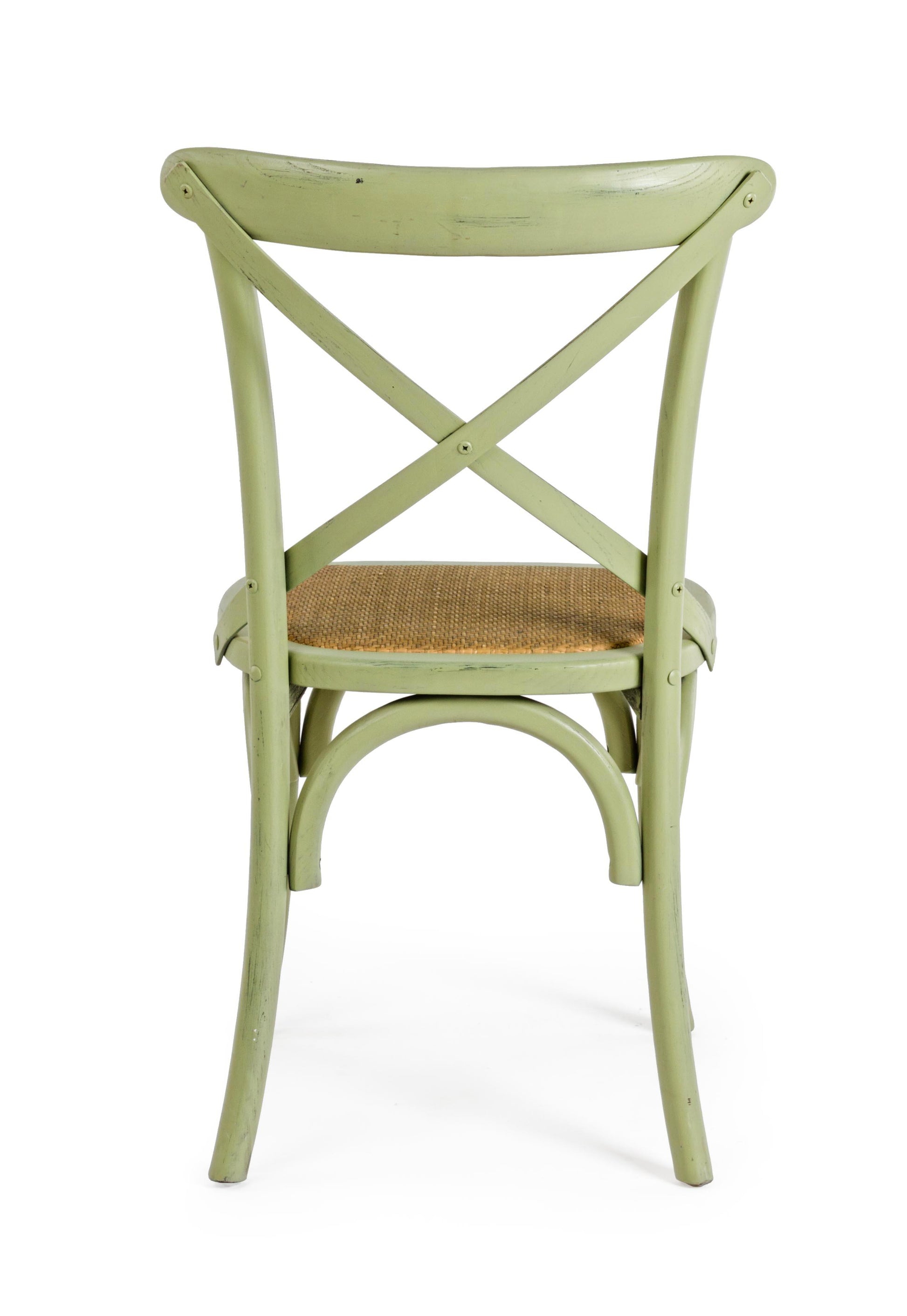 Sedia pranzo vintage x in legno di Olmo e seduta in rattan naturale colori a scelta - lapagoda.net