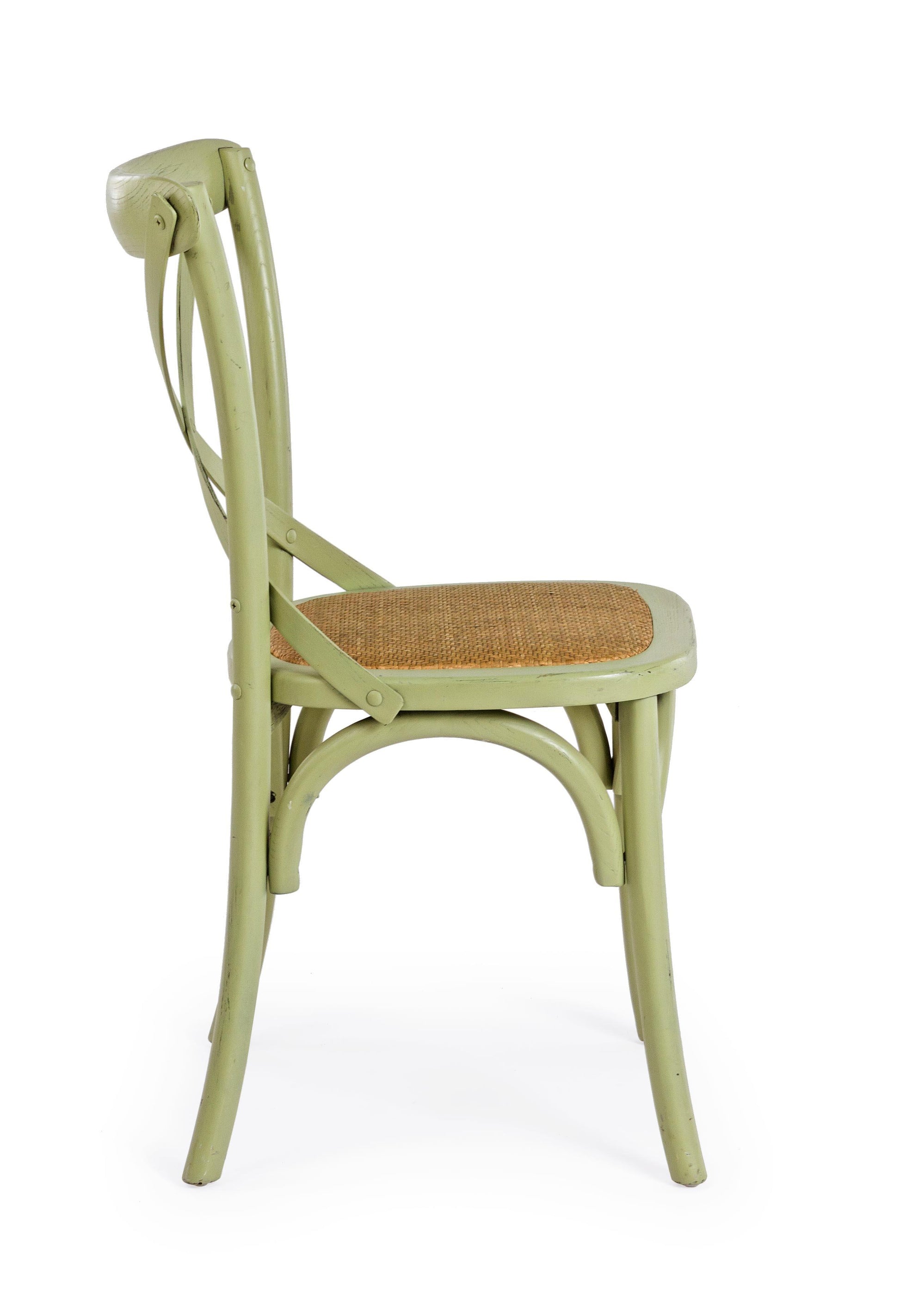 Sedia pranzo vintage x in legno di Olmo e seduta in rattan naturale colori a scelta - lapagoda.net