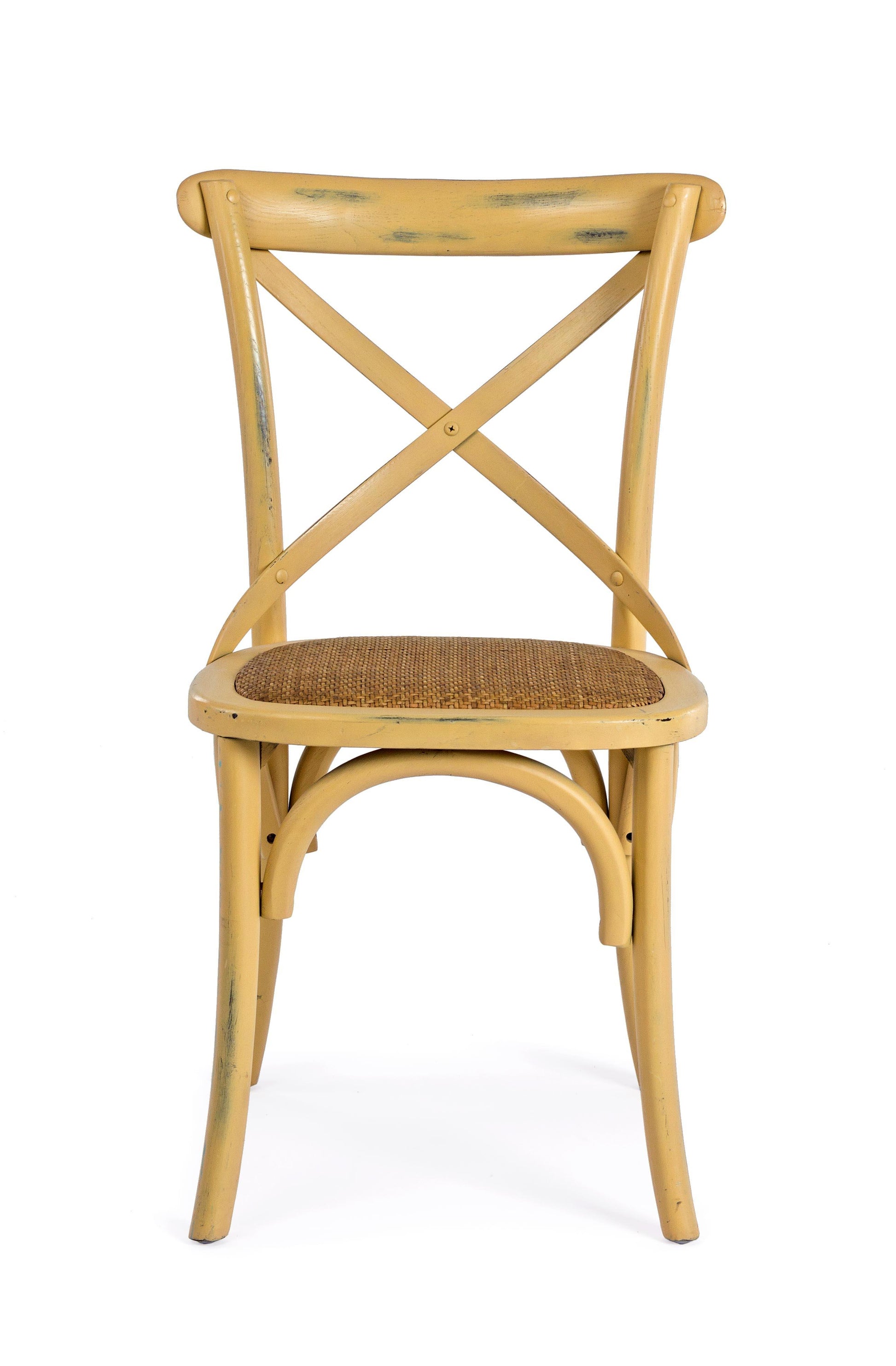 Sedia pranzo vintage x in legno di Olmo e seduta in rattan naturale colori a scelta - lapagoda.net