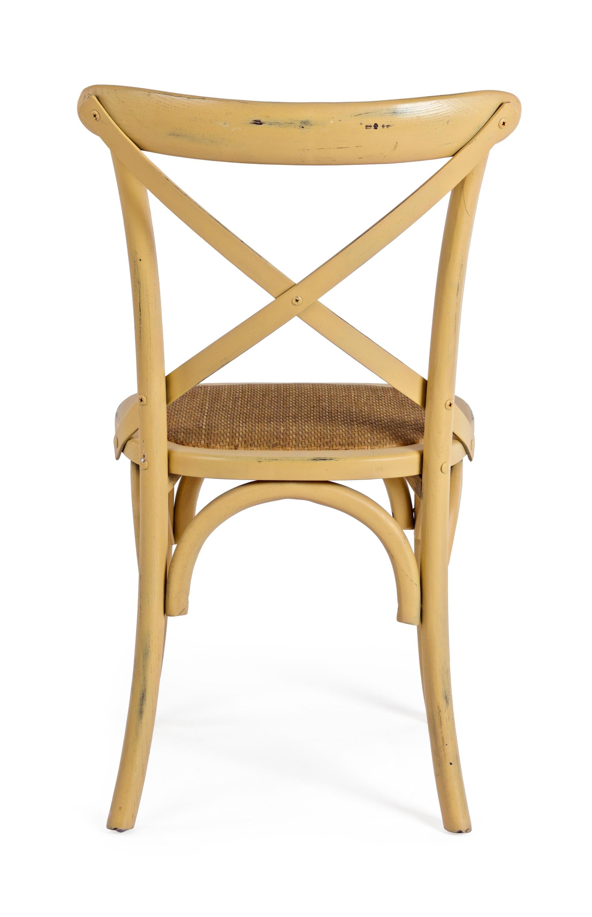 Sedia pranzo vintage x in legno di Olmo e seduta in rattan naturale colori a scelta - lapagoda.net