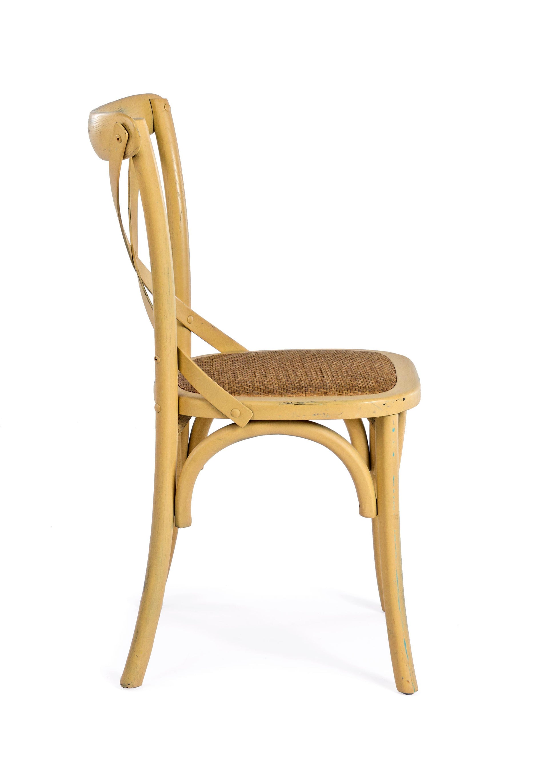 Sedia pranzo vintage x in legno di Olmo e seduta in rattan naturale colori a scelta - lapagoda.net