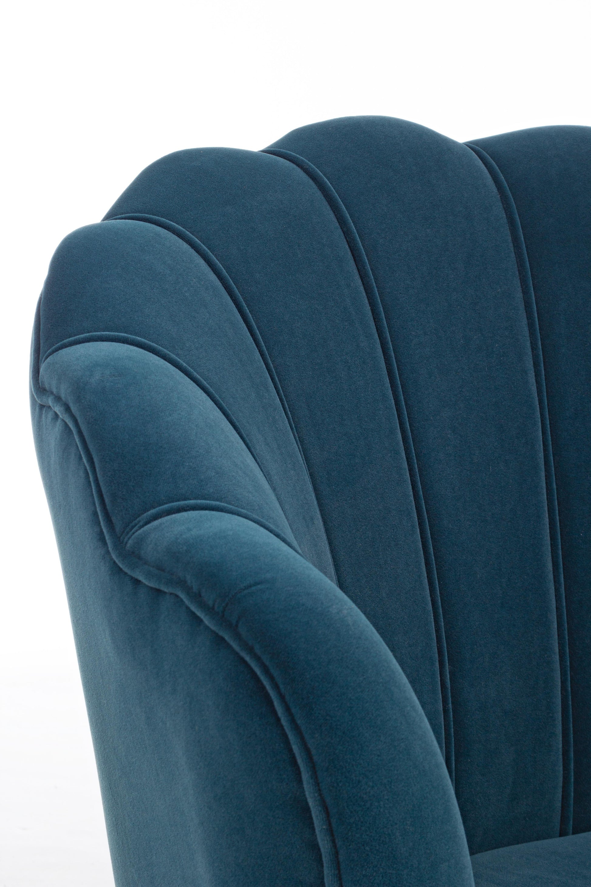 Poltrona vintage velluto blu pavone SCONTO 10% - lapagoda.net