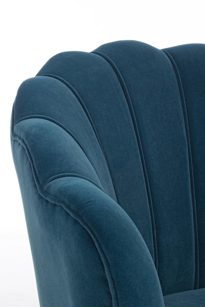 Poltrona vintage velluto blu pavone SCONTO 10% - lapagoda.net
