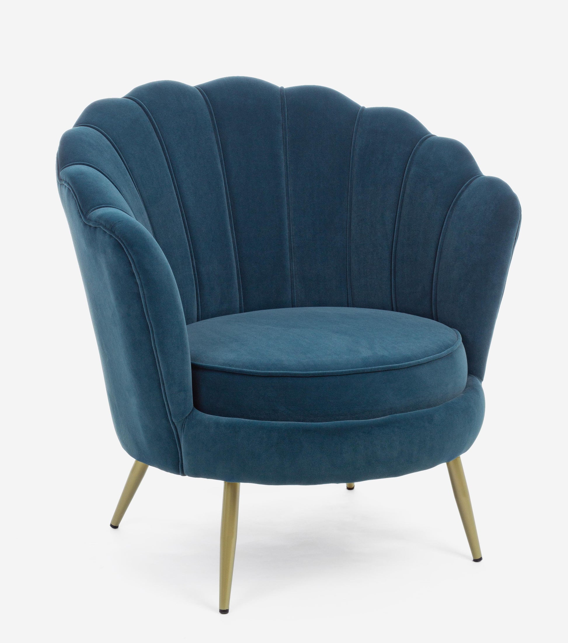 Poltrona vintage velluto blu pavone SCONTO 10% - lapagoda.net