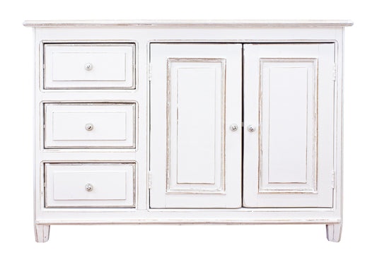 Credenza shabby chic in legno massiccio 2 ante e 3 cassetti sconto 20% - lapagoda.net