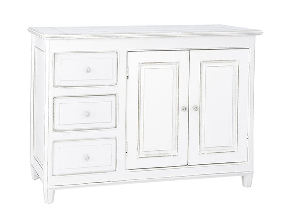 Credenza shabby chic in legno massiccio 2 ante e 3 cassetti sconto 20% - lapagoda.net