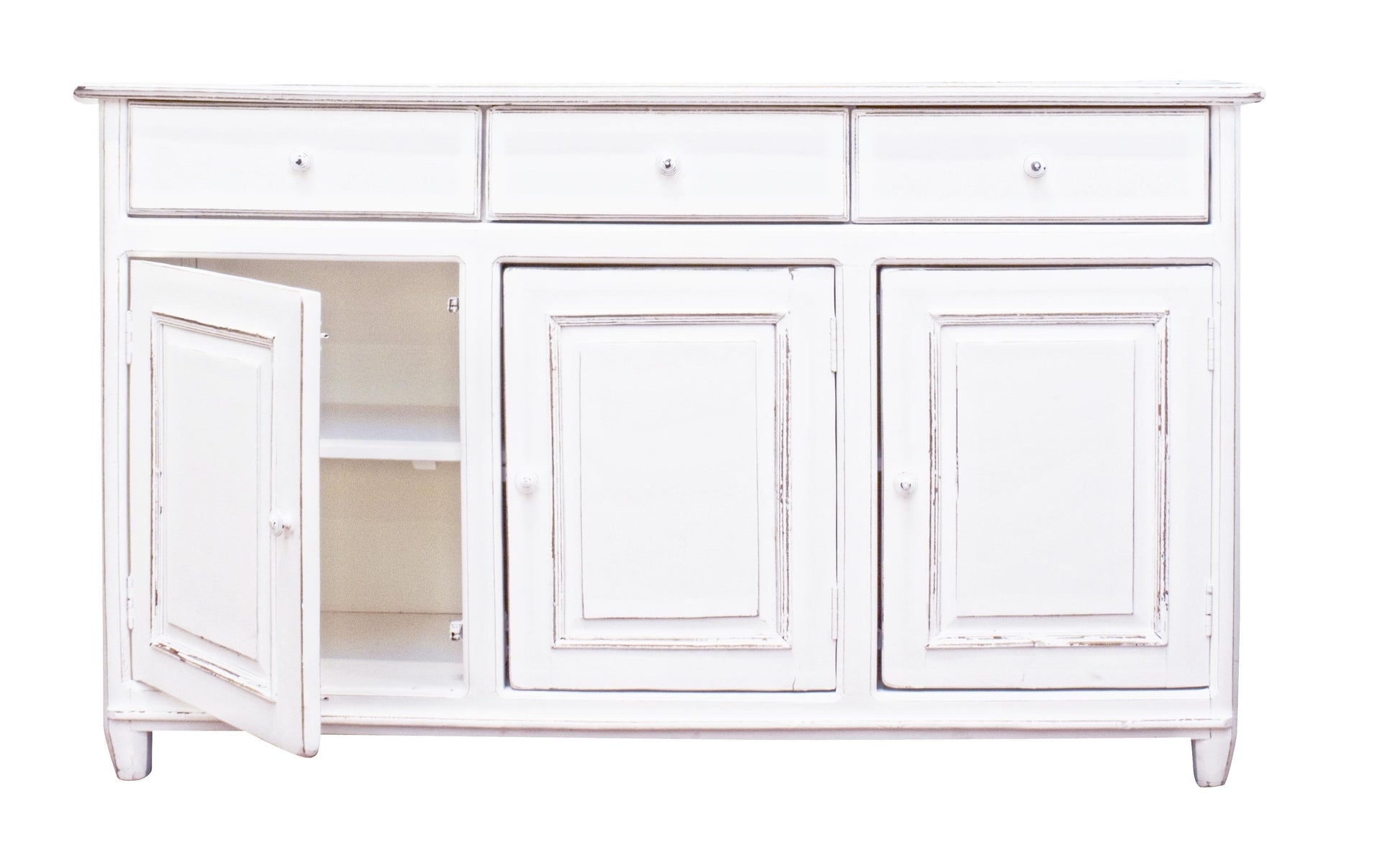 Credenza shabby chic in legno massiccio 3 ante e 3 cassetti sconto 20% - lapagoda.net