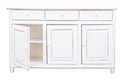 Credenza shabby chic in legno massiccio 3 ante e 3 cassetti sconto 20% - lapagoda.net