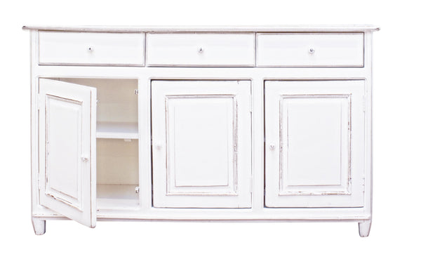 Credenza shabby chic in legno massiccio 3 ante e 3 cassetti sconto 20% - lapagoda.net