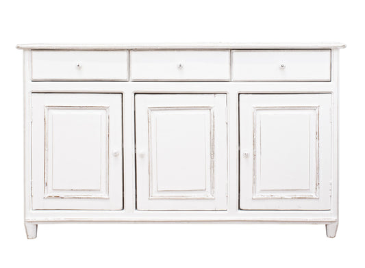 Credenza shabby chic in legno massiccio 3 ante e 3 cassetti sconto 20% - lapagoda.net