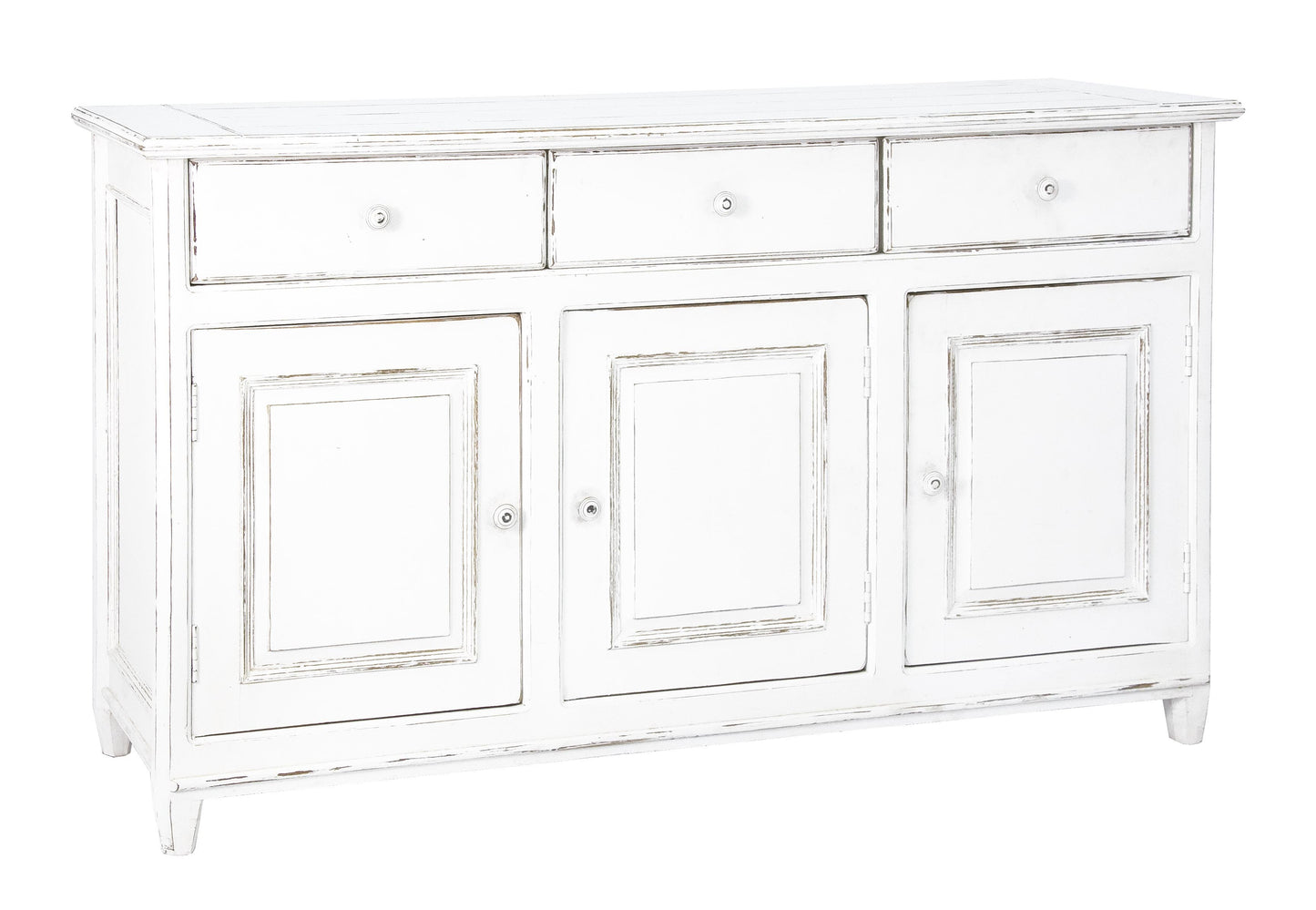 Credenza shabby chic in legno massiccio 3 ante e 3 cassetti sconto 20% - lapagoda.net