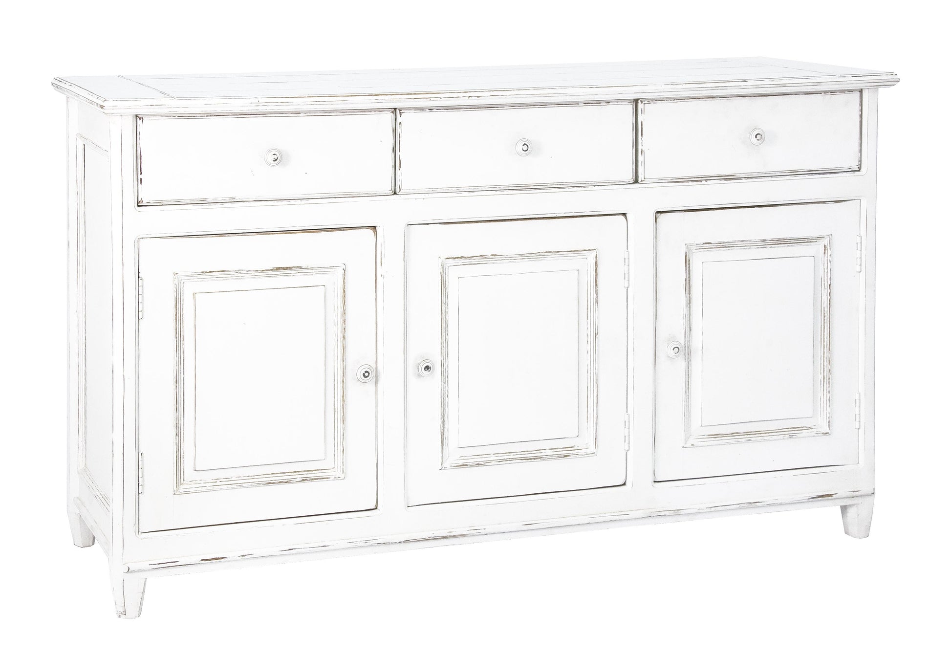 Credenza shabby chic in legno massiccio 3 ante e 3 cassetti sconto 20% - lapagoda.net