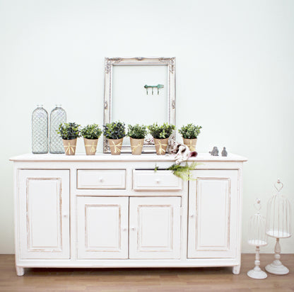 Credenza shabby chic in legno massiccio 4 ante e 2 cassetti sconto 20% - lapagoda.net