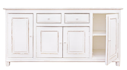 Credenza shabby chic in legno massiccio 4 ante e 2 cassetti sconto 20% - lapagoda.net