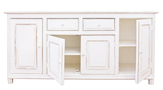 Credenza shabby chic in legno massiccio 4 ante e 2 cassetti sconto 20% - lapagoda.net