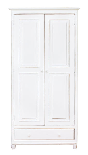 Armadio shabby chic in legno massiccio 2 ante e 1 cassetto sconto 20%