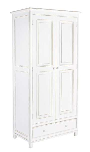 Armadio shabby chic in legno massiccio 2 ante e 1 cassetto sconto 20%