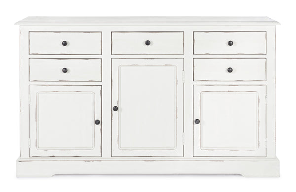 Credenza 3 ante 5 cassetti shabby chic in legno massiccio - sconto 20% - lapagoda.net