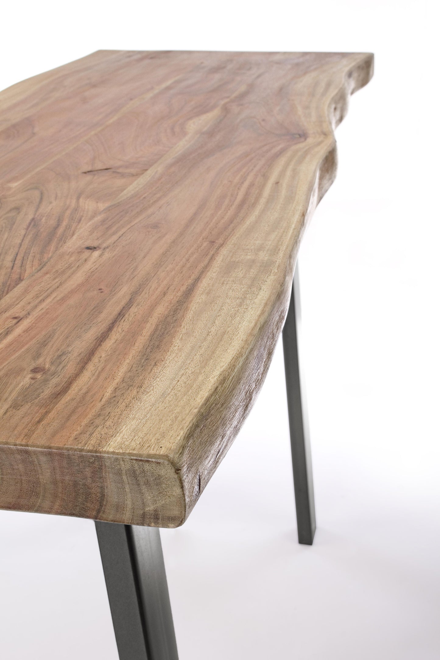 Consolle industrial in legno massello con bordi irregolari effetto legno vivo- lapagoda.net
