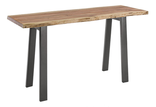 Consolle industrial in legno massello con bordi irregolari effetto legno vivo - lapagoda.net