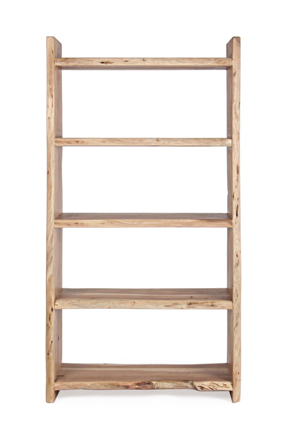 Libreria Industrial etnica con assi grezze legno vivo 5 ripiani- SCONTO 20% - lapagoda.net
