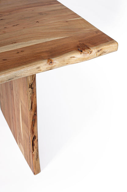 Tavolo in legno massello grezzo d'acacia effetto legno vivo 200X95