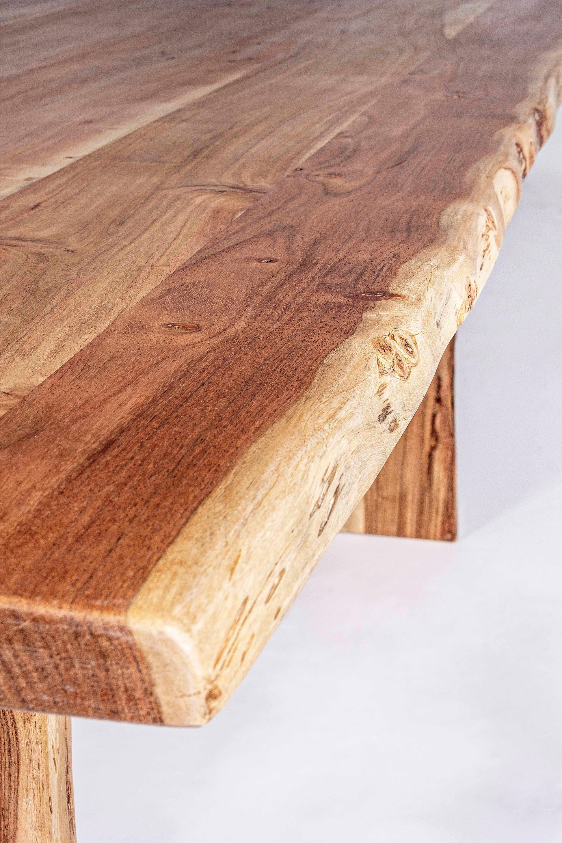  Tavolo in legno massello grezzo d'acacia effetto legno vivo 200X95- lapagoda.net