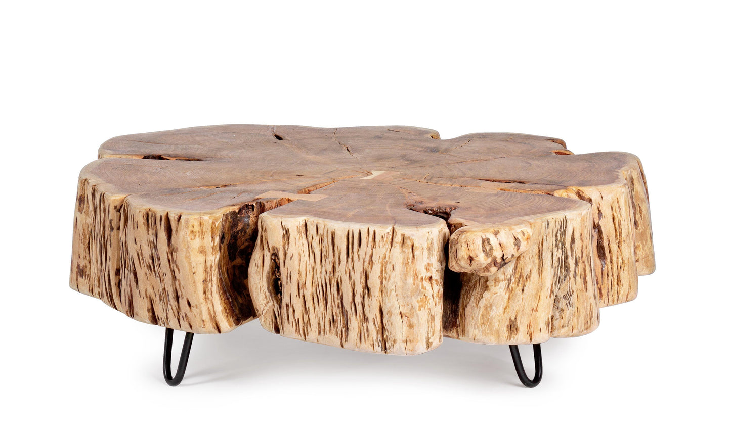Tavolino in legno massello grezzo d'acacia - sezione di tronco. SPEDIZIONE GRATUITA lapagoda.net