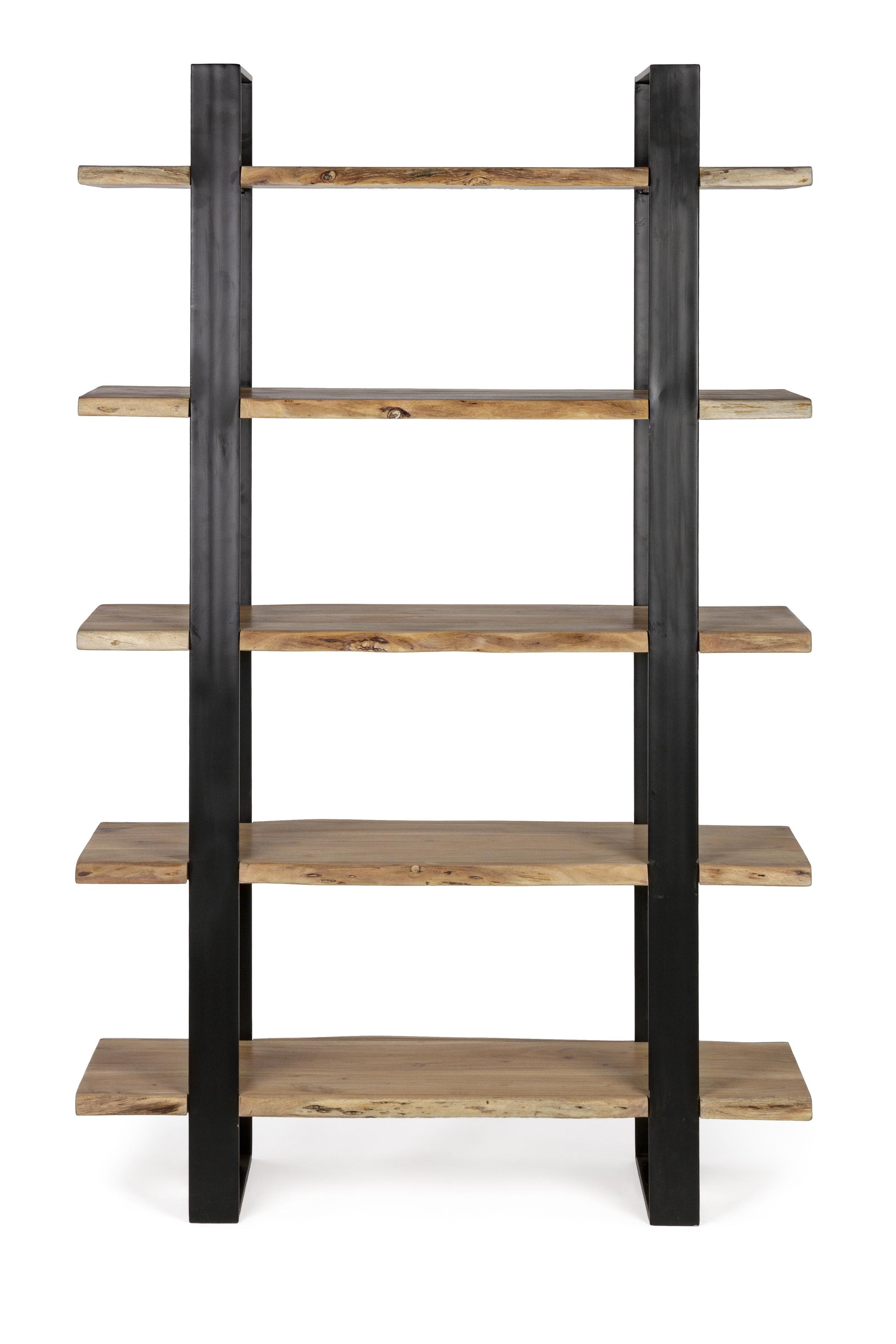 Libreria Industrial etnica con assi grezze legno vivo e struttura in ferro battuto - SCONTO 20% - lapagoda.net